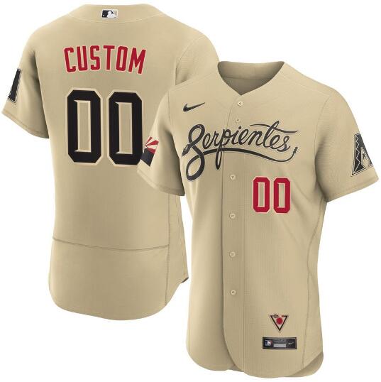 Men's Arizona Diamondbacks ACTIVE PLAYER Custom 2021 Gold City Connect Flex Base Stitched MLB Jersey